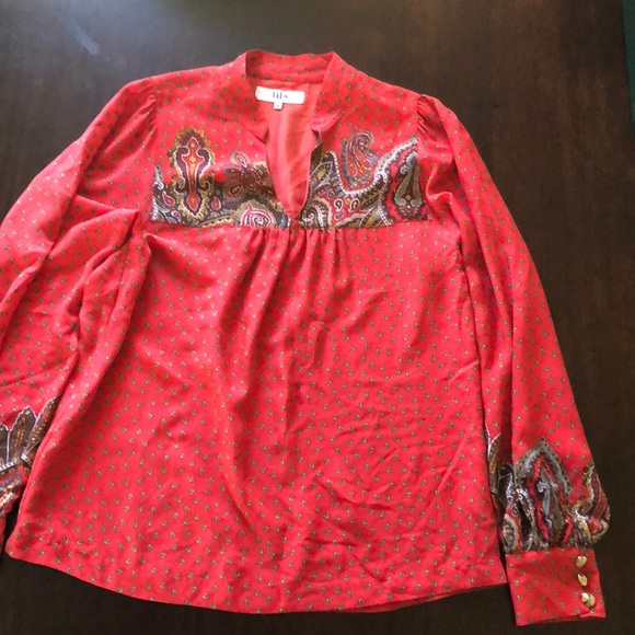 TIBI NEW YORK Red long sleeve blouse - Picture 5 of 8